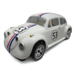 AUTOMODELO ELÉTRICO SPORTRA FUSCA HERBIE ON-ROAD 1/10 4WD RÁDIO 2.4 GHZ COMPLETO COM BATERIA E CARREGADOR DHK 8139 H